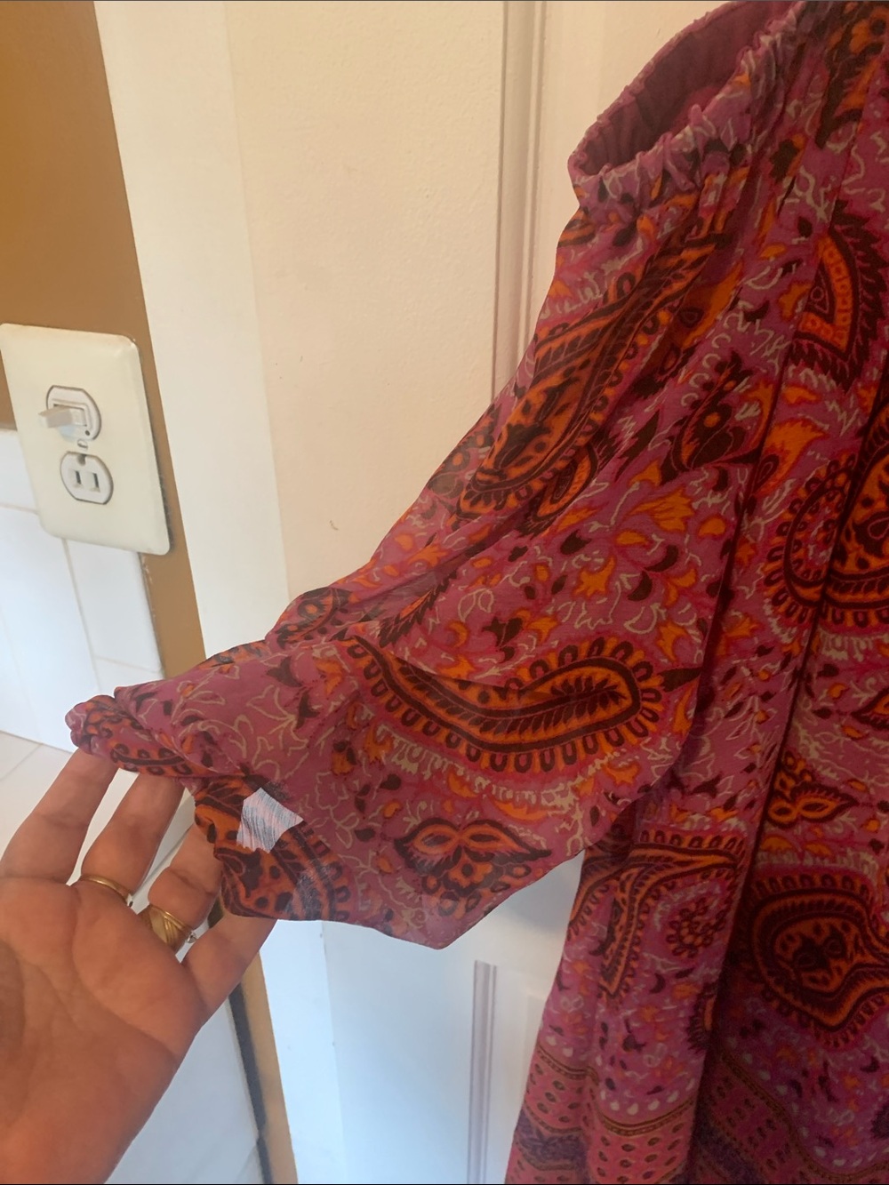 Roz & Ali Pink Paisley Off-Shoulder Mini Dress - Picture 2 of 3
